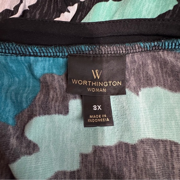 Worthington Chic Teal Zebra Print Sleeveless Top - Picture 5 of 6